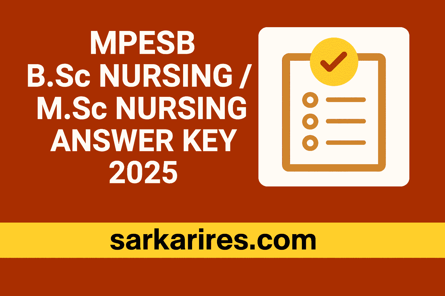 MPESB BSc Nursing / MSc Nursing Answer Key 2025
