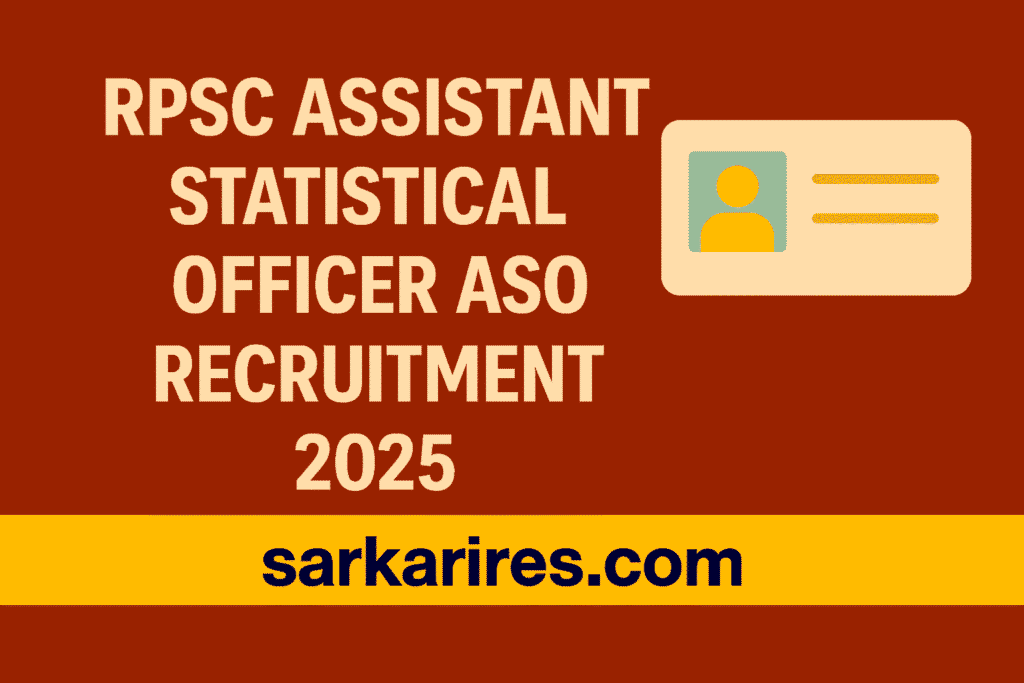 RPSC Assistant Statistical Officer ASO Recruitment 2025