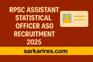 RPSC Assistant Statistical Officer ASO Recruitment 2025