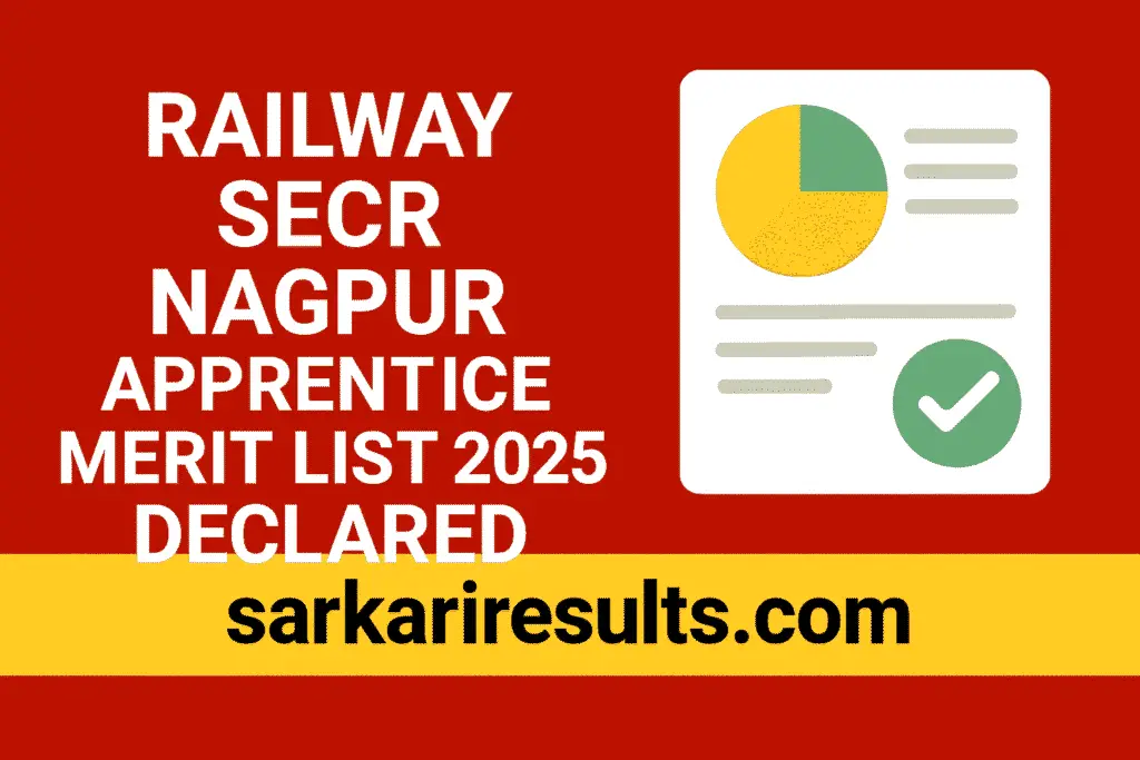 Railway SECR Nagpur Apprentice Merit List 2025