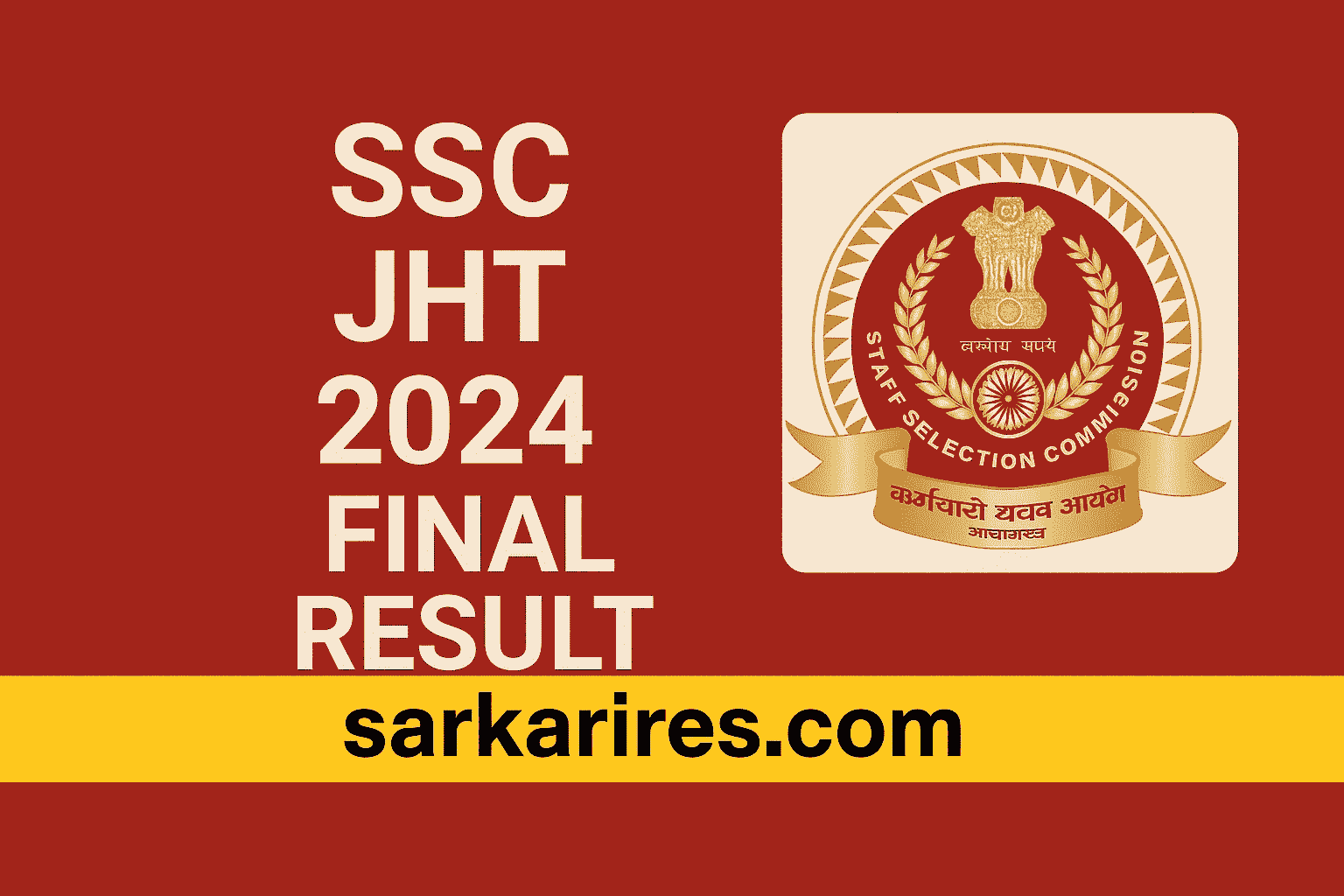 SSC JHT 2024 Final Result