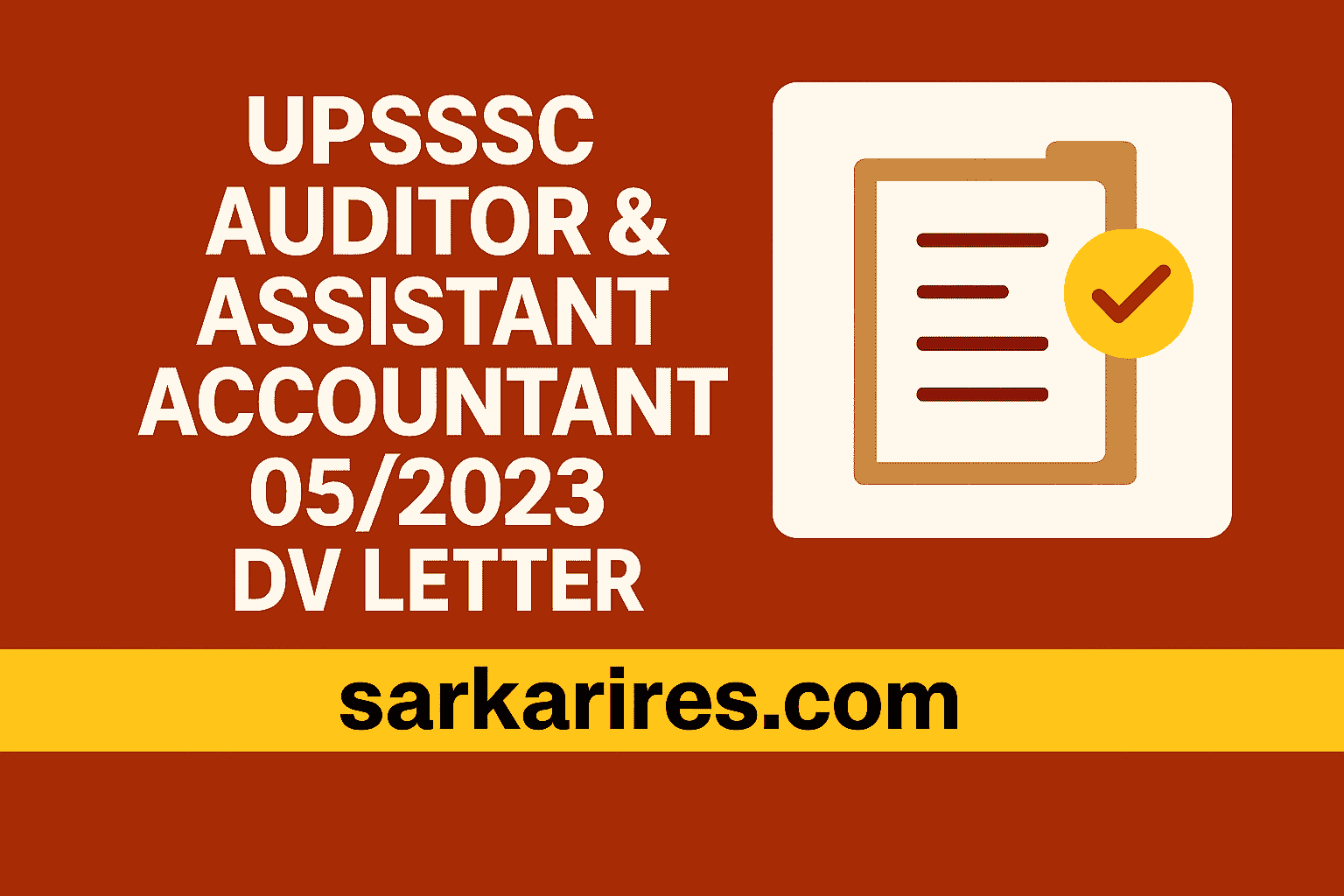 UPSSSC Auditor & Assistant Accountant 05/2023 DV Letter