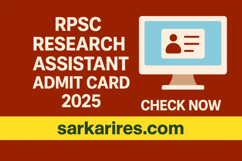 RPSC Research Assistant Admit Card 2025