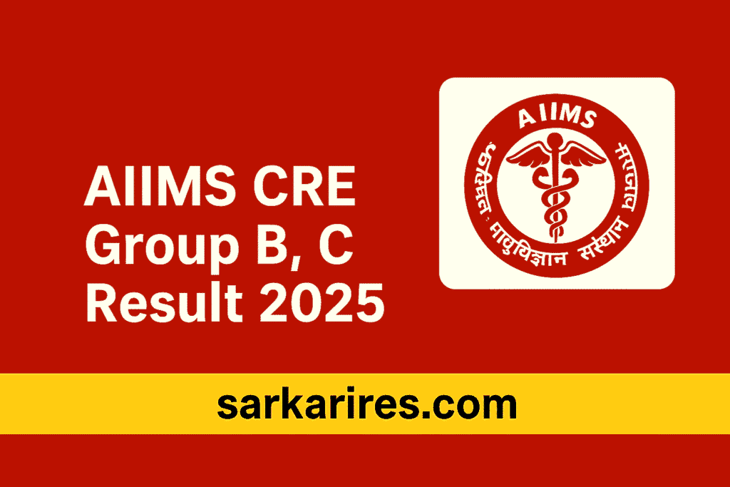 AIIMS CRE Group B, C Result 2025
