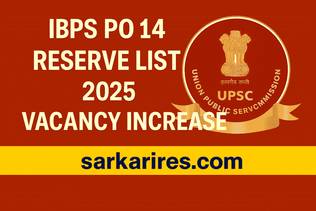 IBPS PO 14 Reserve List 2025