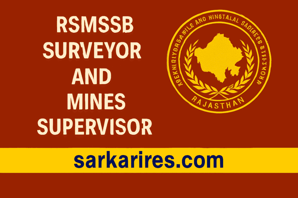 RSMSSB Surveyor and Mines Supervisor Result 2025