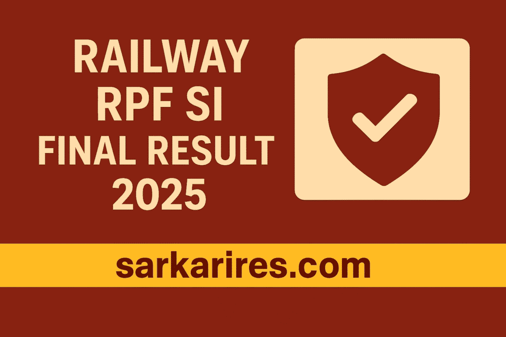 Railway RPF SI Final Result 2025