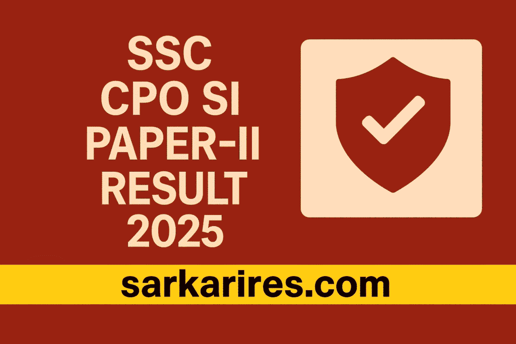 SSC CPO SI Paper-II Result 2025