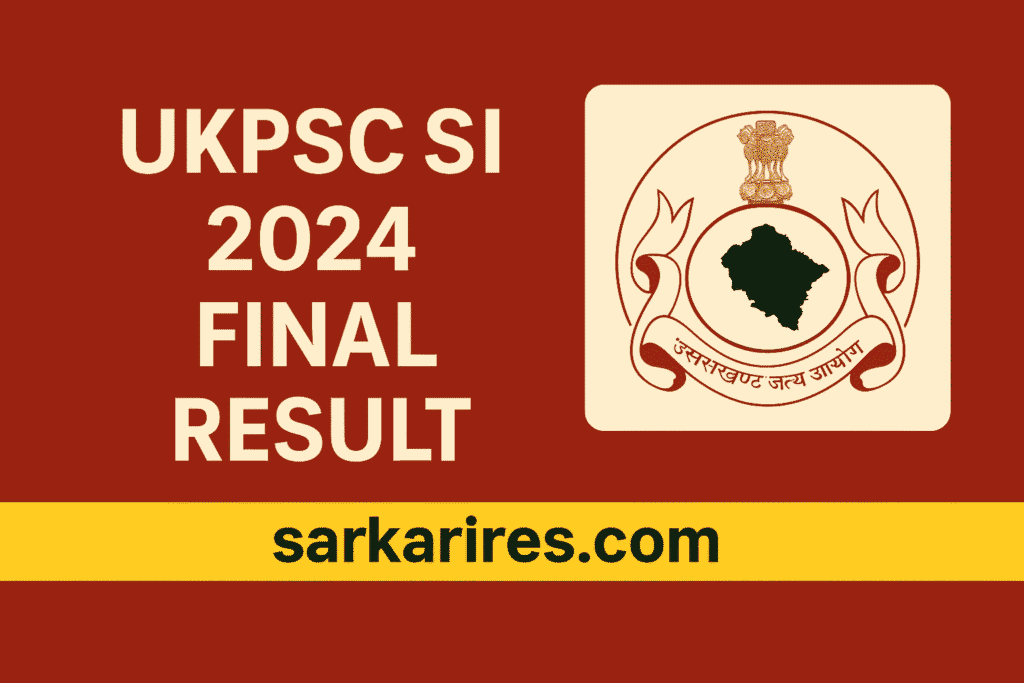 UKPSC SI 2024 Final Result