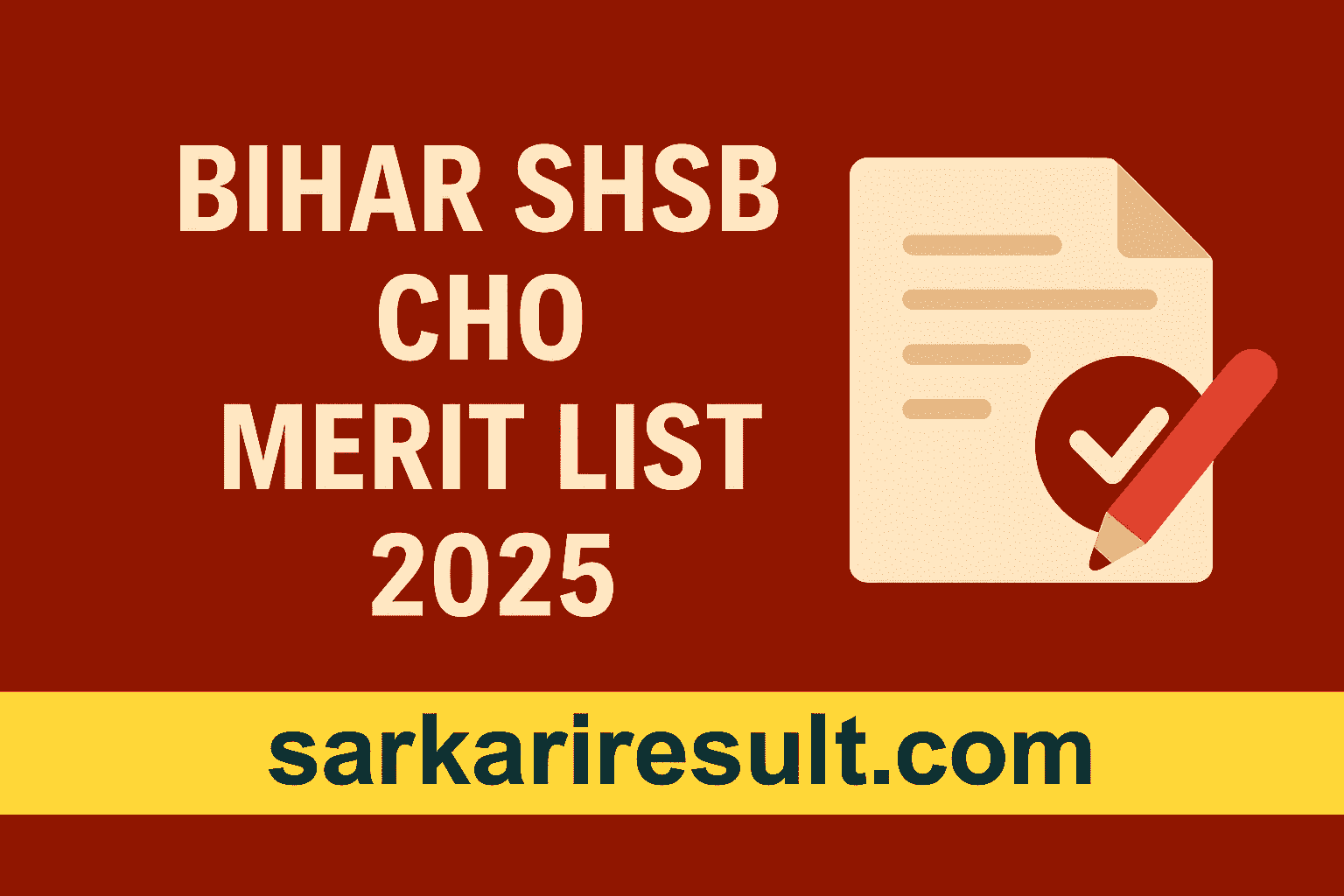 Bihar SHSB CHO Merit List 2025