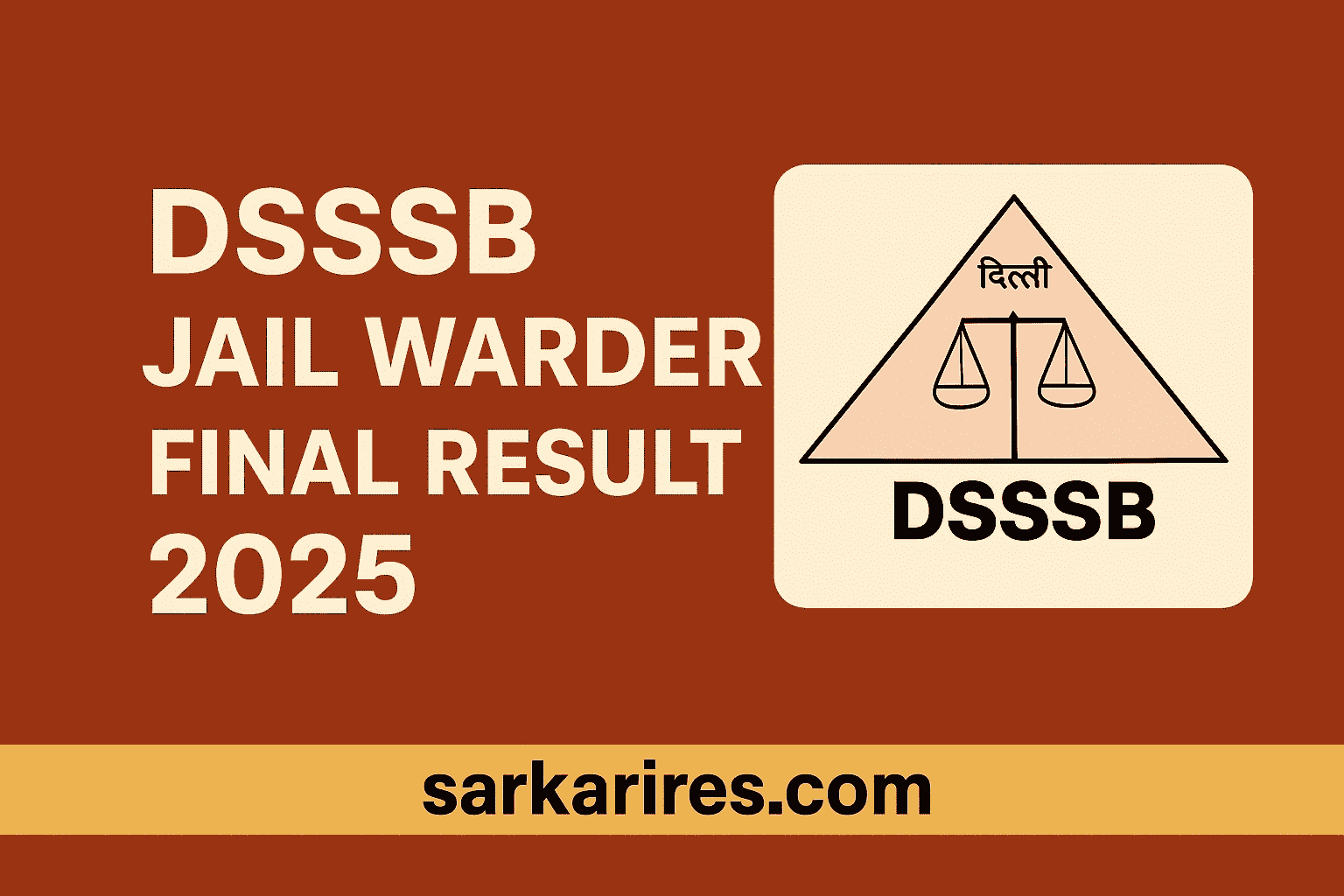 DSSSB Jail Warder Final Result 20255