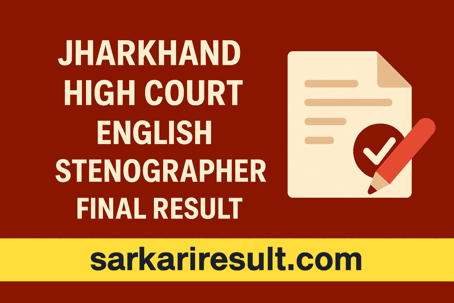 Jharkhand High Court English Stenographer Final Result 2025