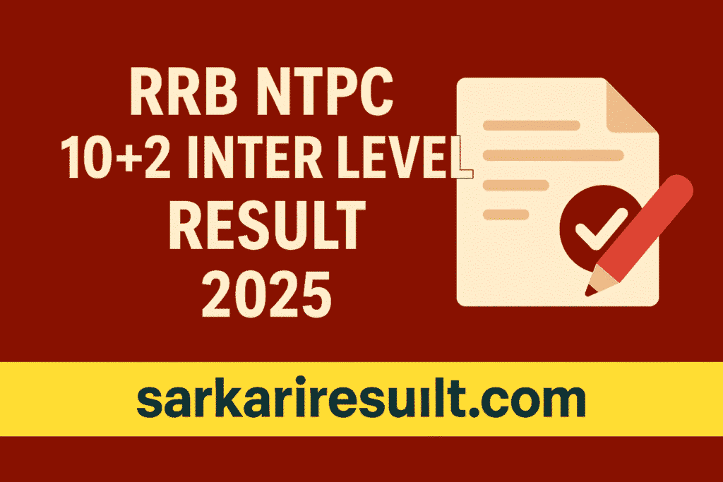 RRB NTPC 10+2 Inter Level Result 2025-min