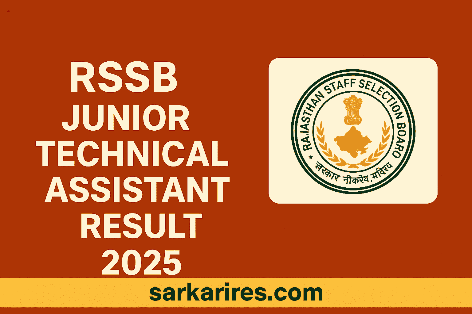 RSSB Junior Technical Assistant JTA Result 2025