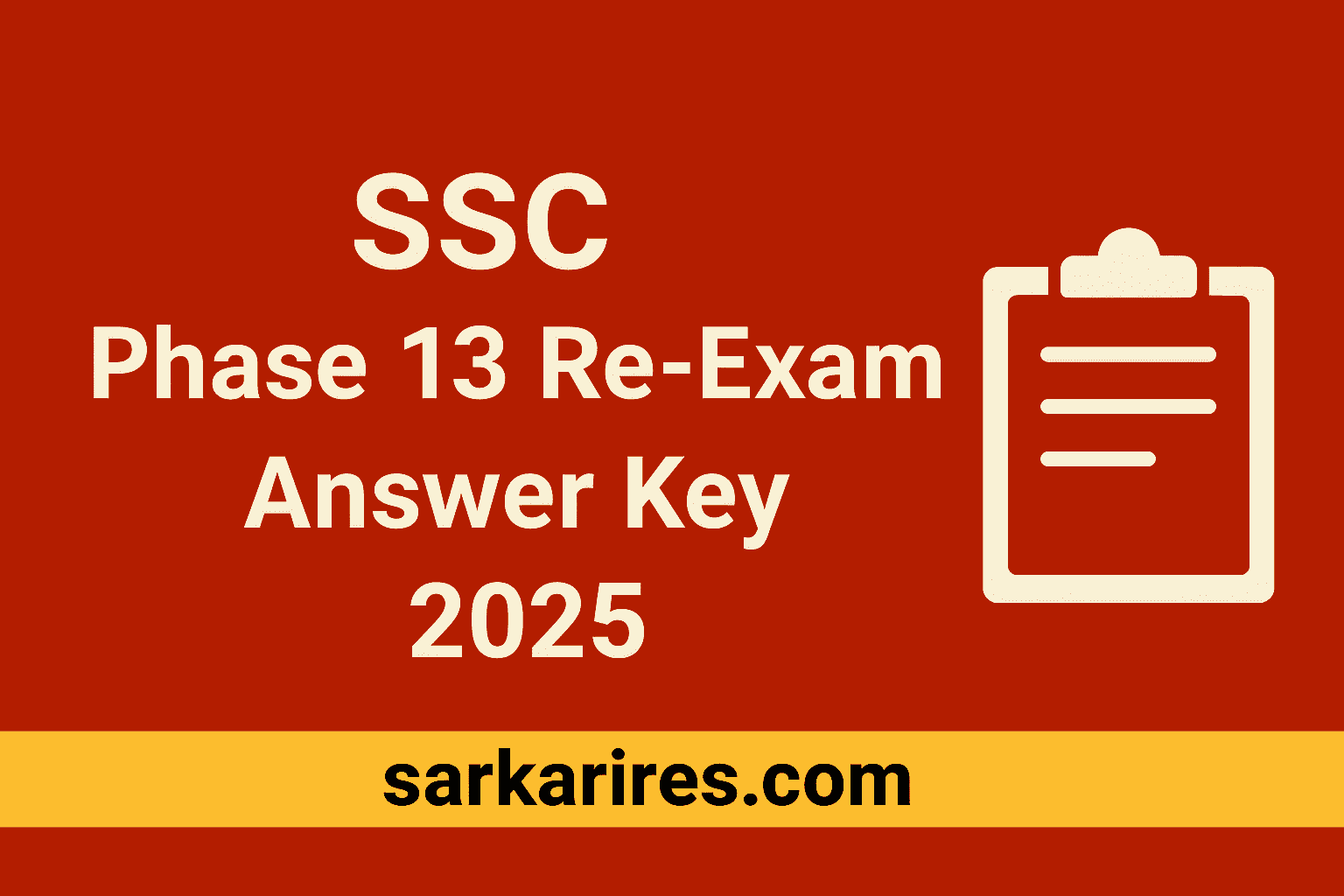 SSC Phase 13 Re-Exam Answer Key 2025