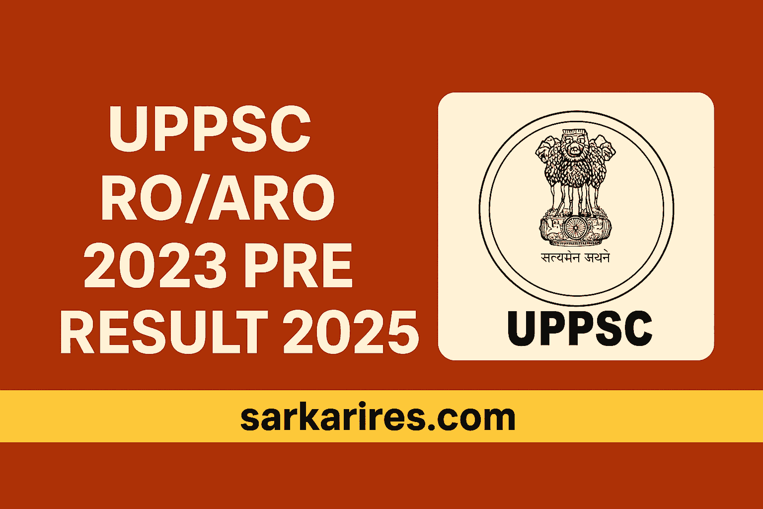 UPPSC ROARO 2023 Pre Result 2025