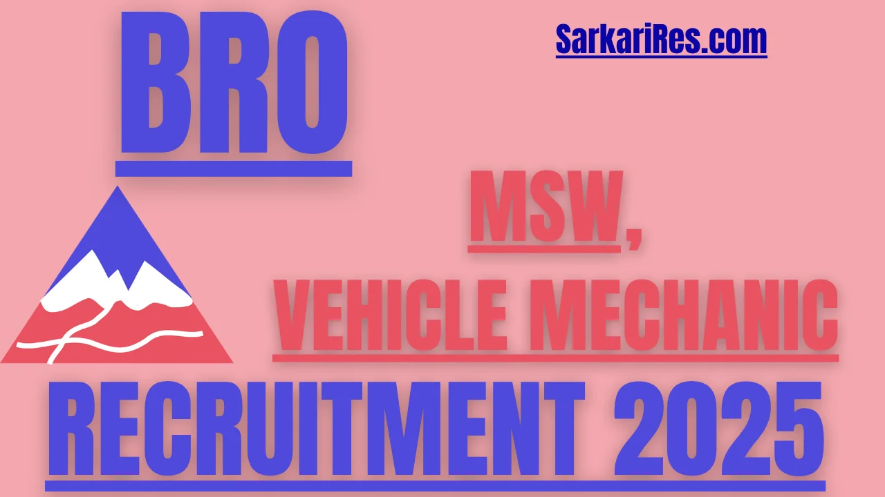 BRO MSW and Vehicle Mechanic Recruitment 2025